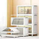 Kit Cajas Organizadoras Apilables con Ruedas y Puerta Frontal