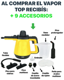 Limpiador a Vapor Portátil + 9 Accesorios GRATIS